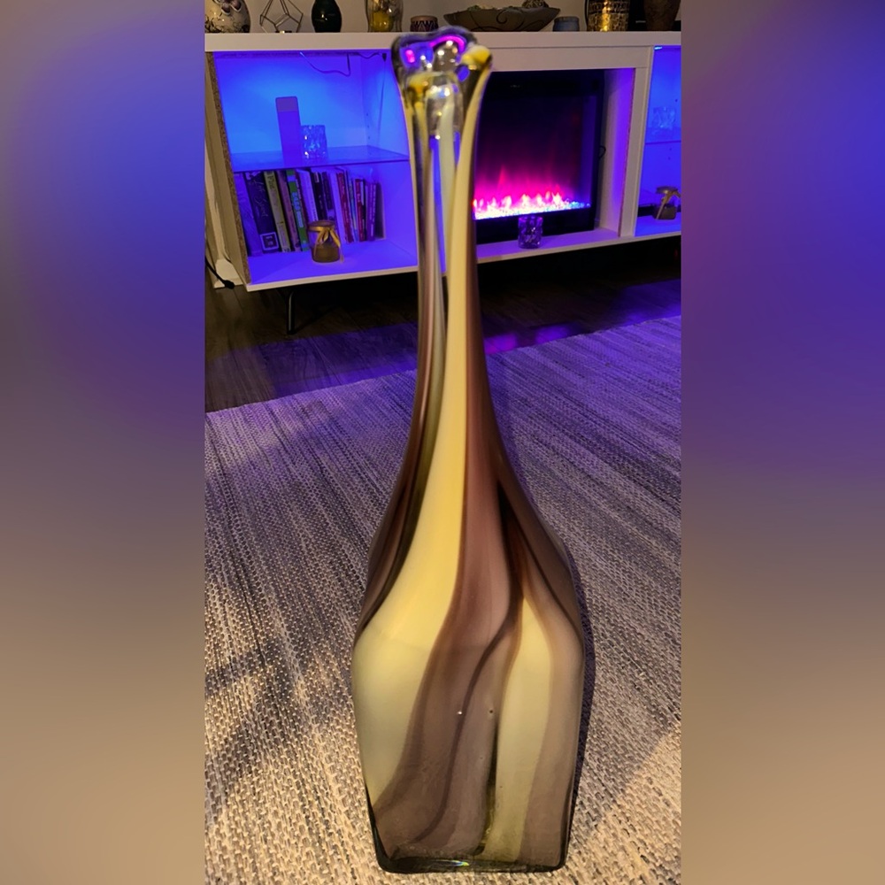 Vintage floor tall glass Vase